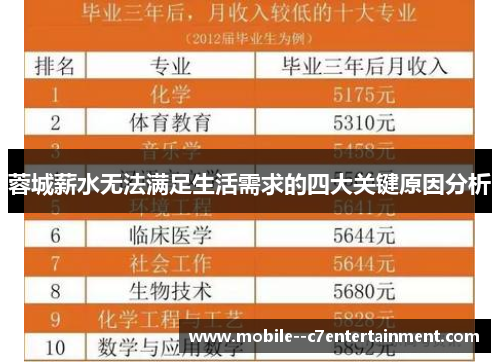 蓉城薪水无法满足生活需求的四大关键原因分析