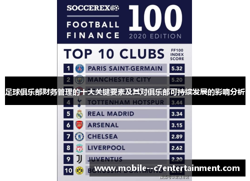 足球俱乐部财务管理的十大关键要素及其对俱乐部可持续发展的影响分析