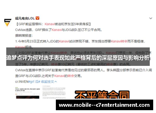 追梦点评为何对选手表现如此严格背后的深层原因与影响分析